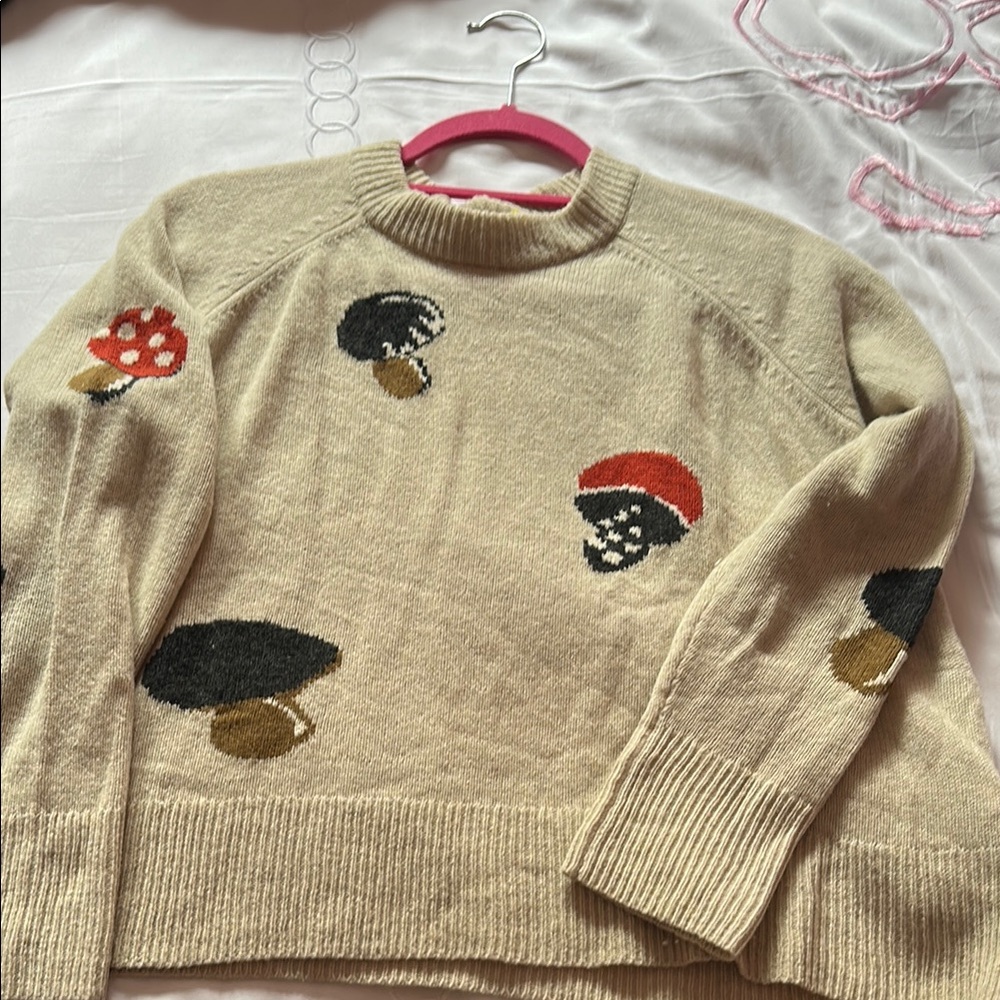 Madewell Mushroom Intarsia Pullover Sweater